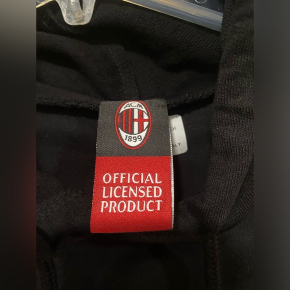 Rolling Stones X AC Milan Black Hoodie Men’s Small Official Collab Rare - Picture 5 of 7